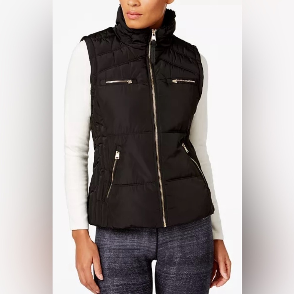 CALVIN KLEIN PERFORMANCE Puffer Vest wind resistant gold zipper closure size L